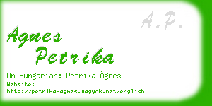 agnes petrika business card